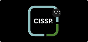 CISSP certification logo by ISC2 in a stylized square design.