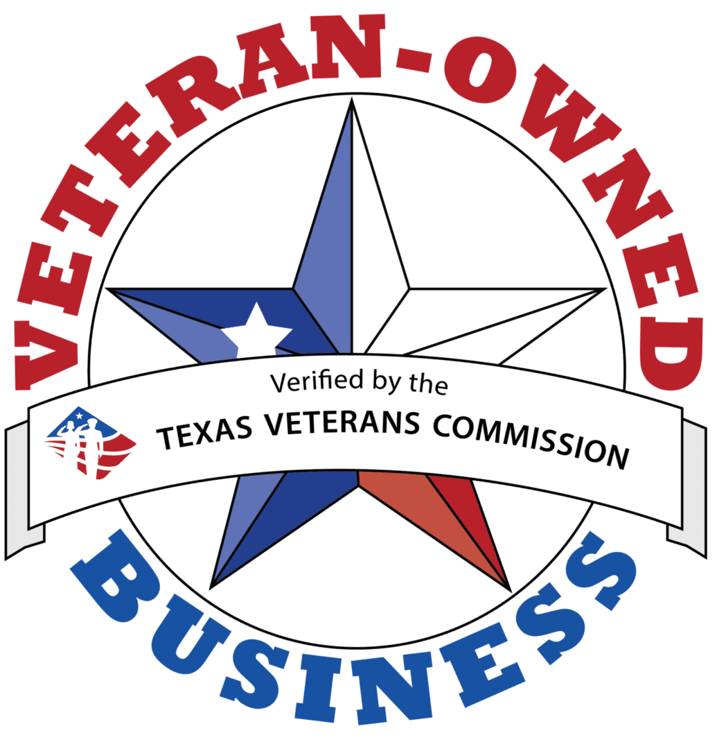 Texas Veterans Commission verified veteran-owned business logo.
